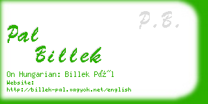 pal billek business card